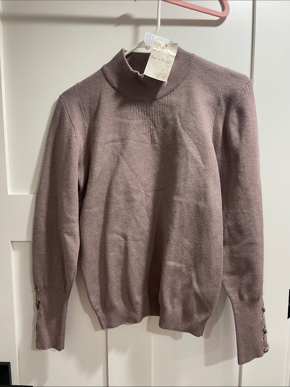 Hem & Thread Dusty Rose Mock Neck Sweater